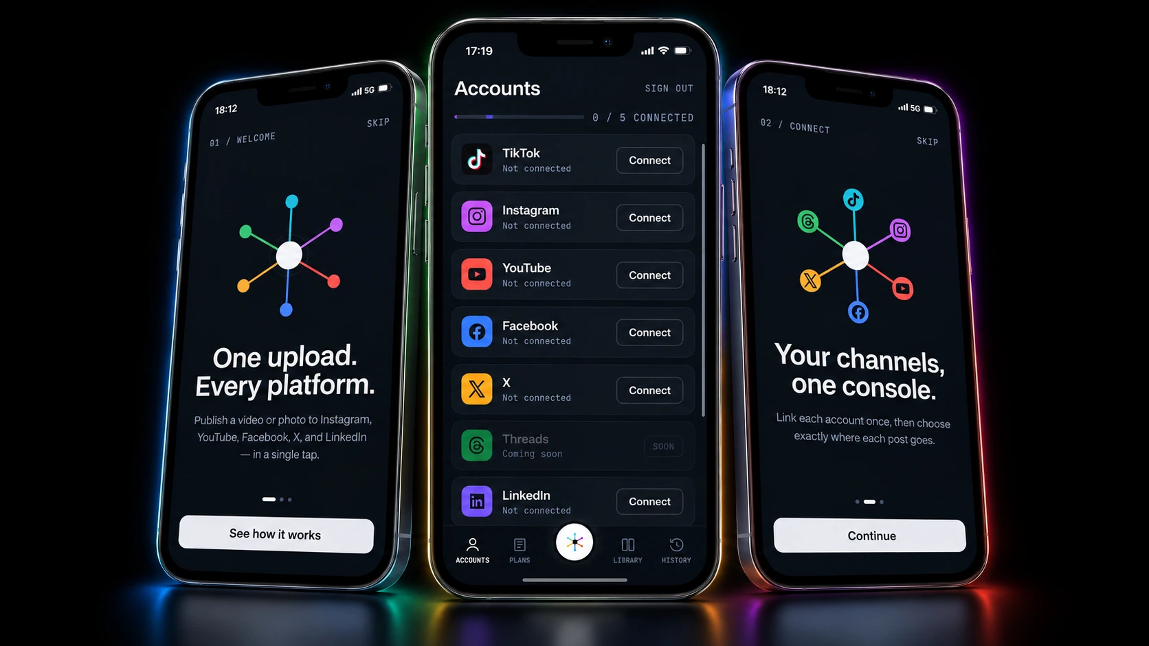 BeamLoop — compoziție cu ecrane ale produsului