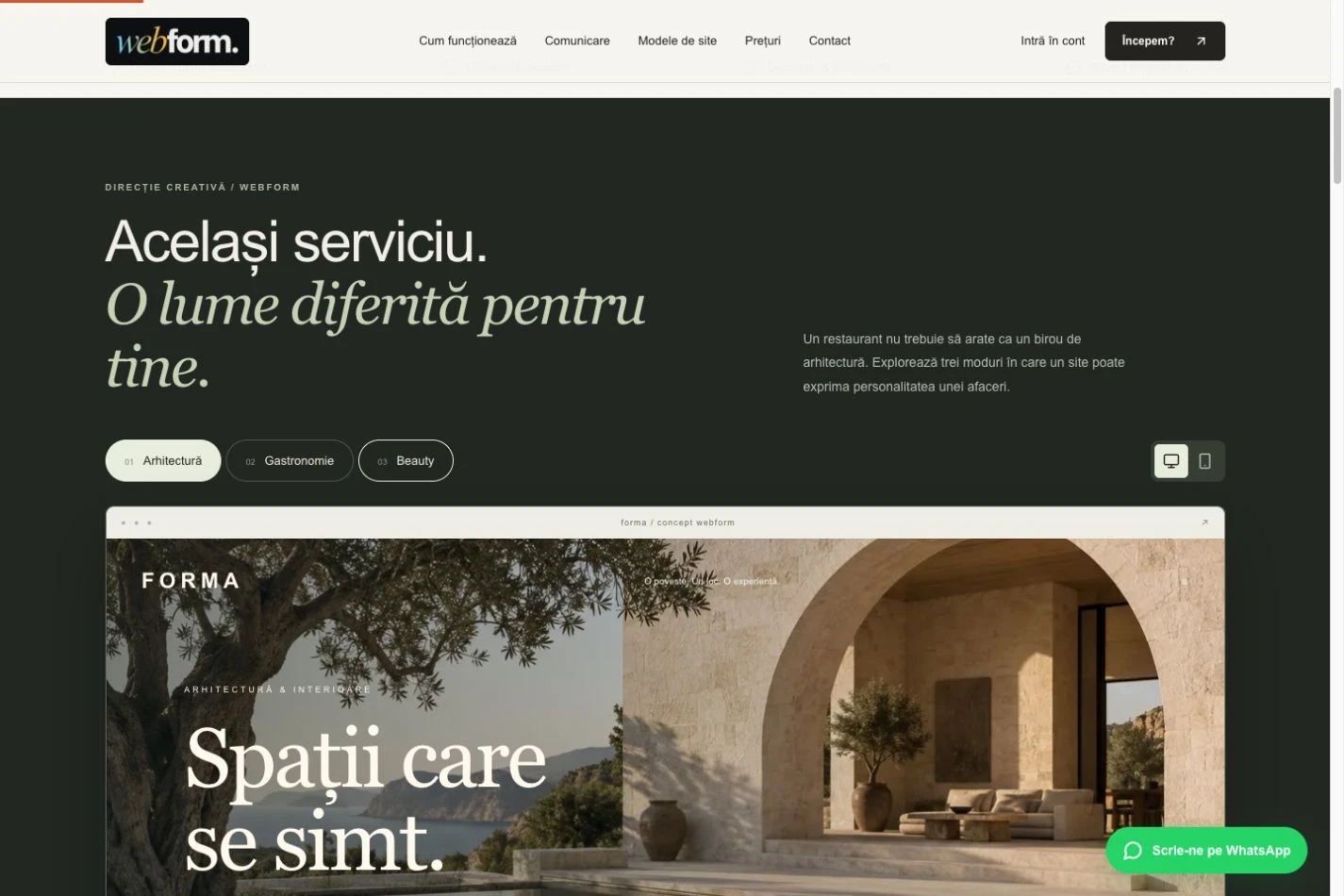WebForm — captură reală 2